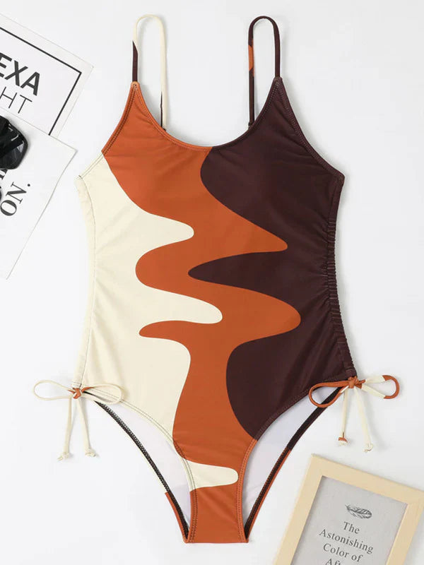 Quivana Swimsuit | Multi-Tone One-Piece with Side Ties