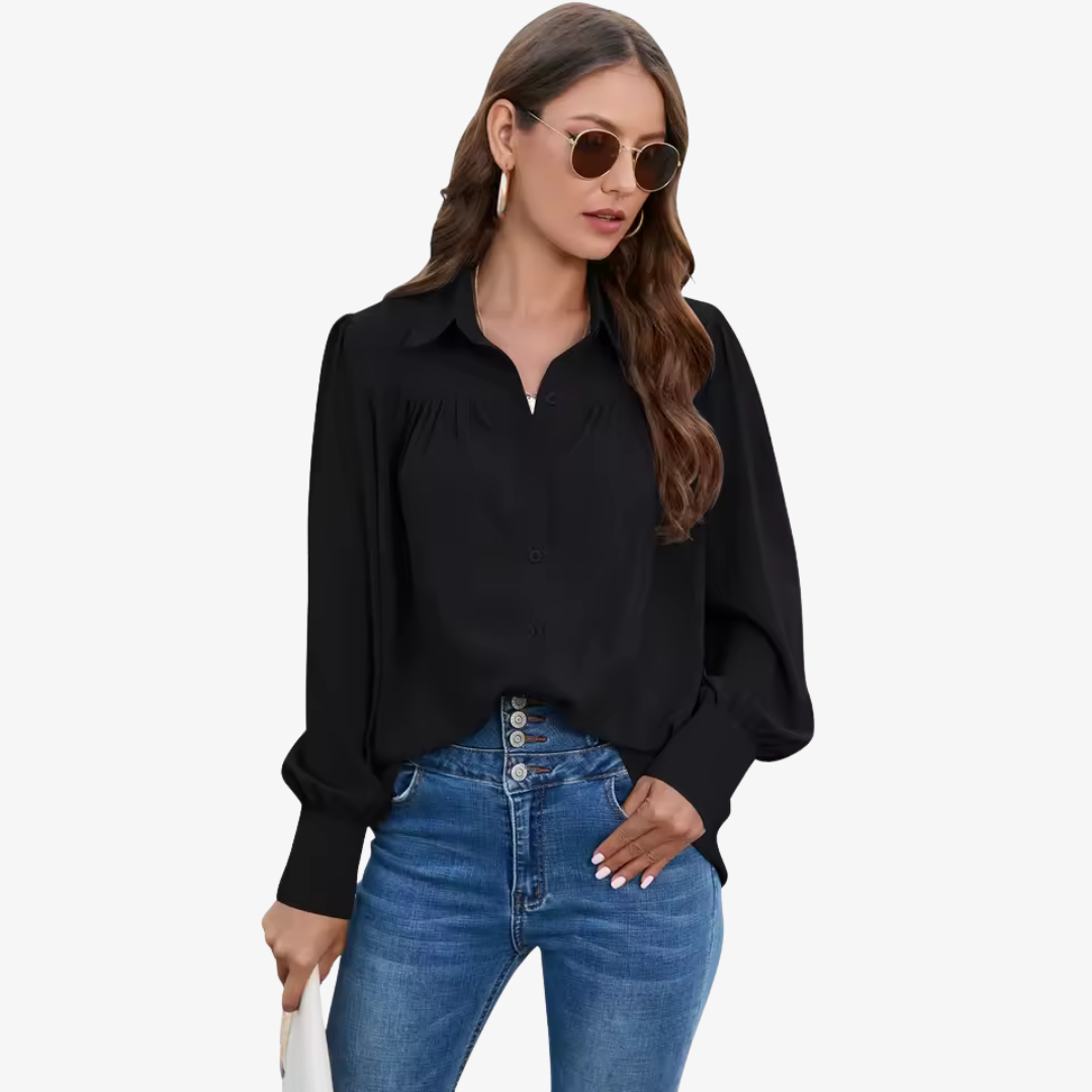 Women's Lightweight Fall Chiffon Bell Sleeve Blouse