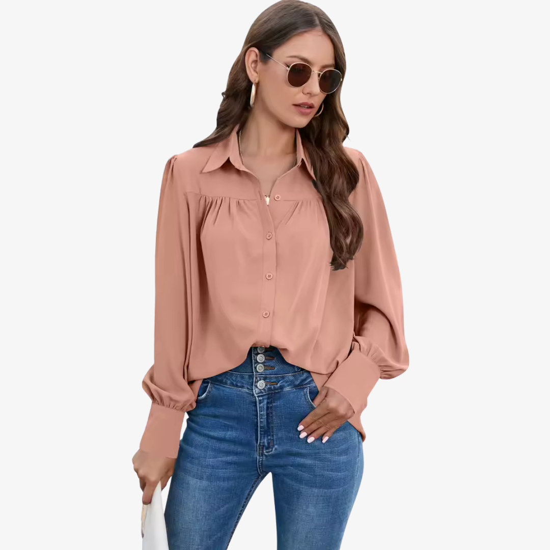 Women's Lightweight Fall Chiffon Bell Sleeve Blouse