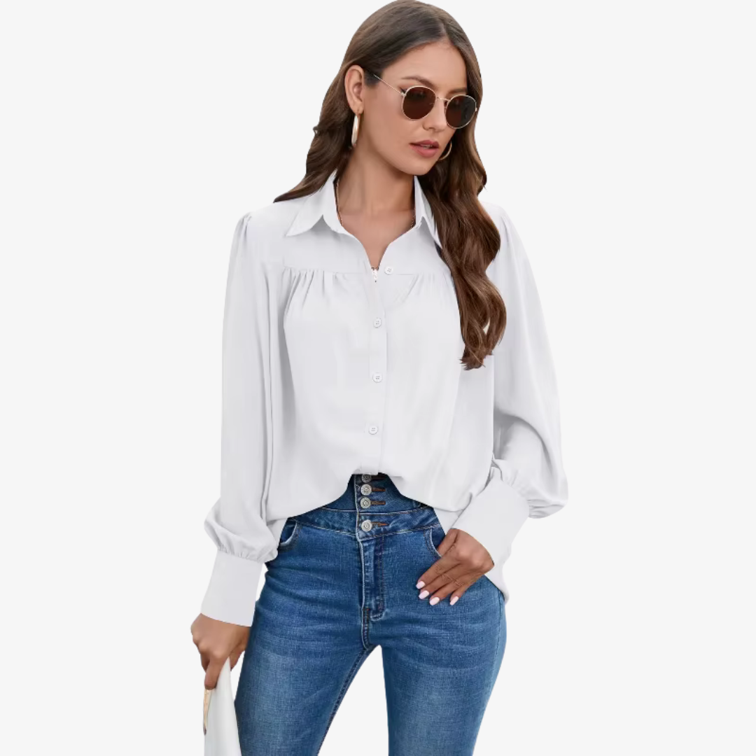 Women's Lightweight Fall Chiffon Bell Sleeve Blouse