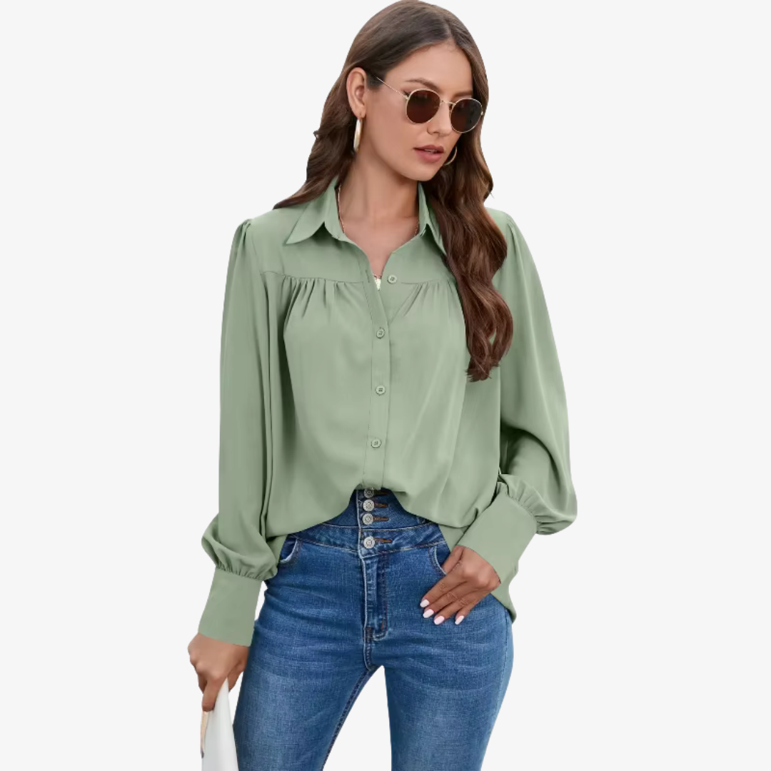 Women's Lightweight Fall Chiffon Bell Sleeve Blouse