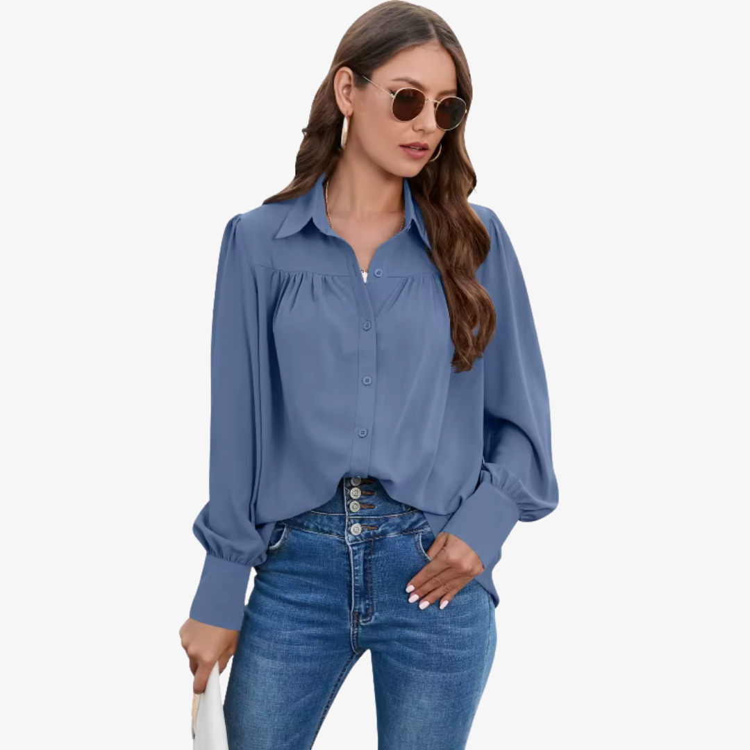 Women's Lightweight Fall Chiffon Bell Sleeve Blouse