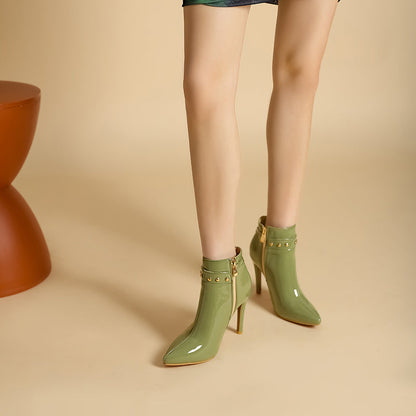 Black Genuine Leather Ankle Boots