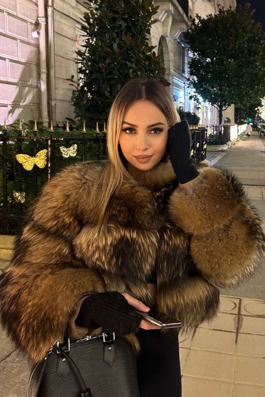 Cozy Fake Fur Jacket - Warm Winter Parka Coat - OutfitLondon