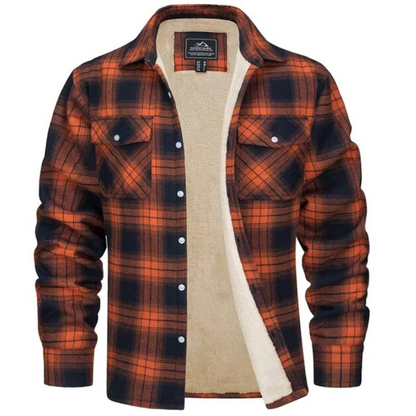 Classic Plaid Button Down Winter Coat