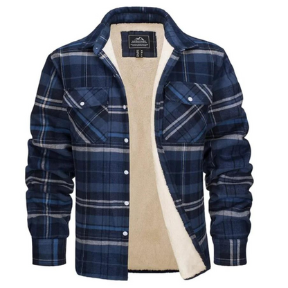 Classic Plaid Button Down Winter Coat