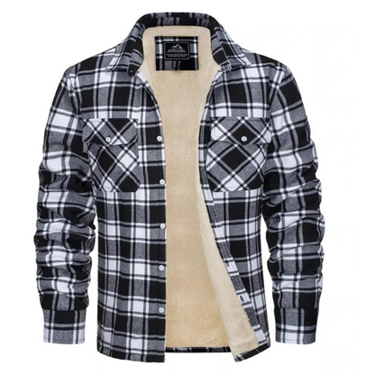 Classic Plaid Button Down Winter Coat