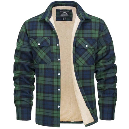 Classic Plaid Button Down Winter Coat