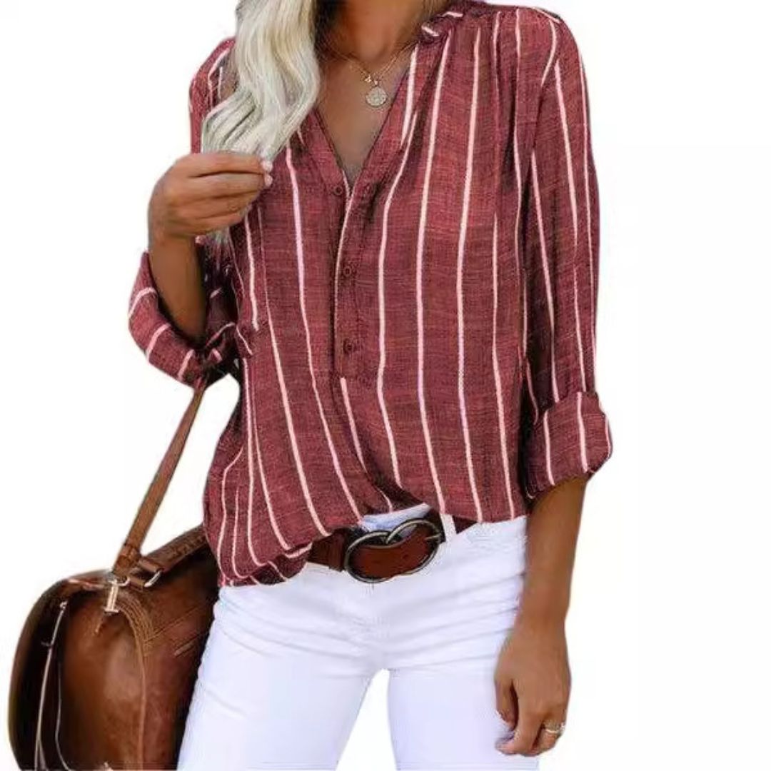 Casual Striped Women's Cotton Shirt