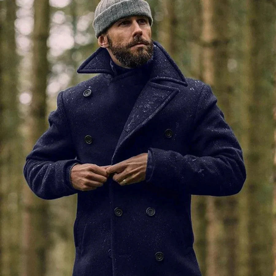 Warm Waterproof Mens Wool Overcoat