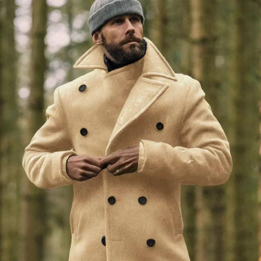 Warm Waterproof Mens Wool Overcoat - OutfitLondon