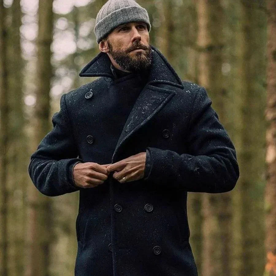 Warm Waterproof Mens Wool Overcoat