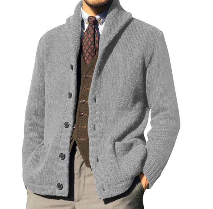 Casual Fit Crew Neck Knit Jacket