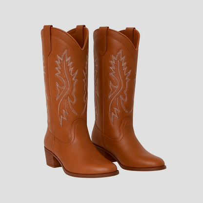 Rugged Country Knee High Leather Boots - OutfitLondon