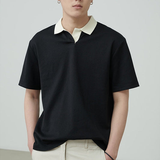 Casual Classic Men's Cotton Polo Shirt Loose Fit - OutfitLondon