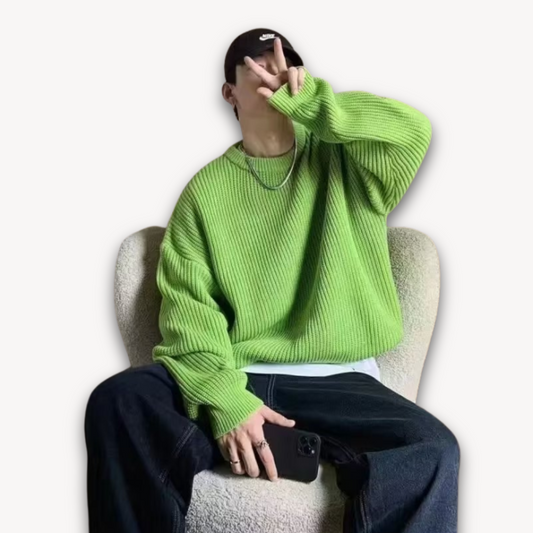 Men's Oversized Casual Sweater - OutfitLondon