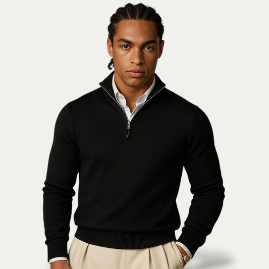 Men's Long Sleeve Half Zip Sweatshirt - OutfitLondon