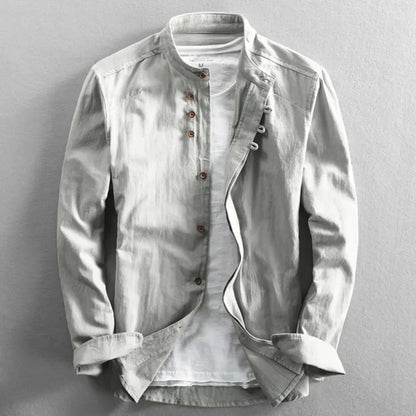 Men's Japanese Style Casual Button Down Shirt