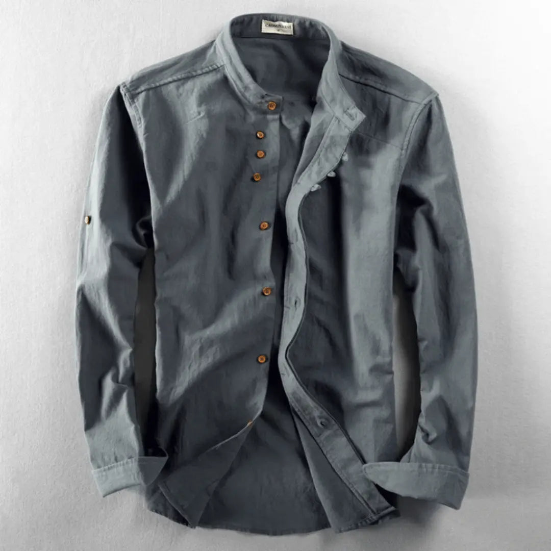 Men's Japanese Style Casual Button Down Shirt