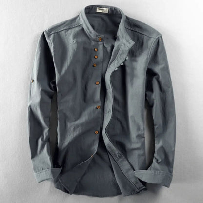 Men's Japanese Style Casual Button Down Shirt