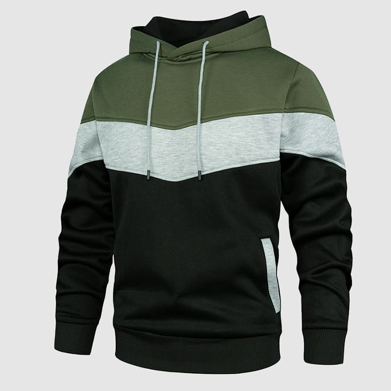 Trendy Geometric Pattern Hooded Sweatshirt
