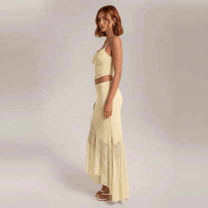 Bright Sunshine Yellow Floral Maxi Dress Set