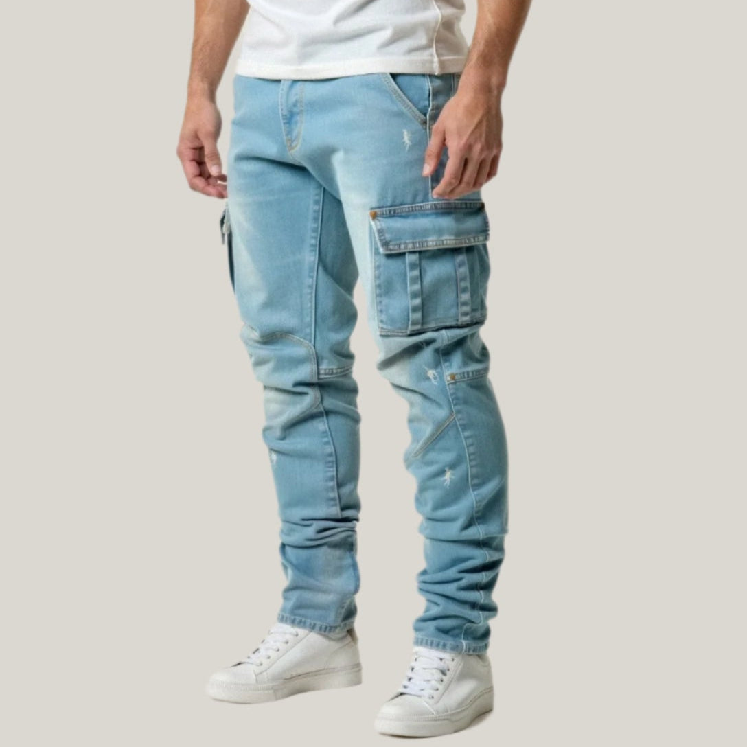 Comfortable Fit Cargo Jeans