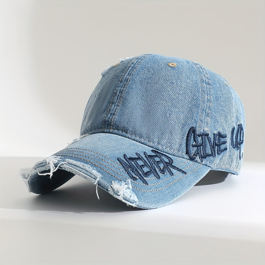 Unisex Denim Baseball Cap Washed Blue - OutfitLondon