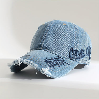 Unisex Denim Baseball Cap Washed Blue - OutfitLondon