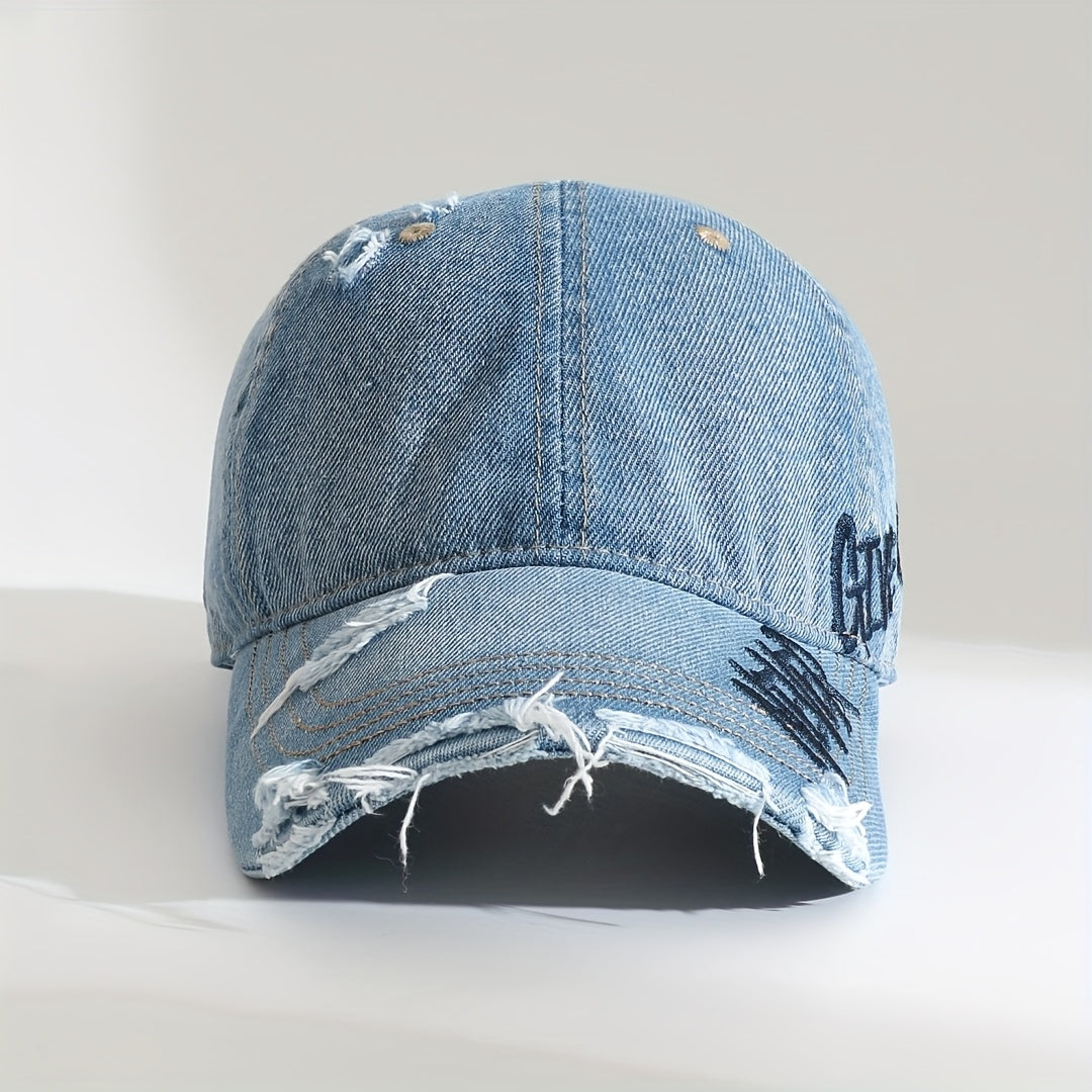 Unisex Denim Baseball Cap Washed Blue