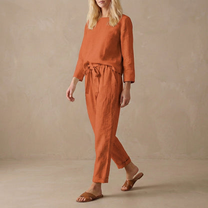 Comfy Women's Pajama Set - Loose Fit Top and Bottoms