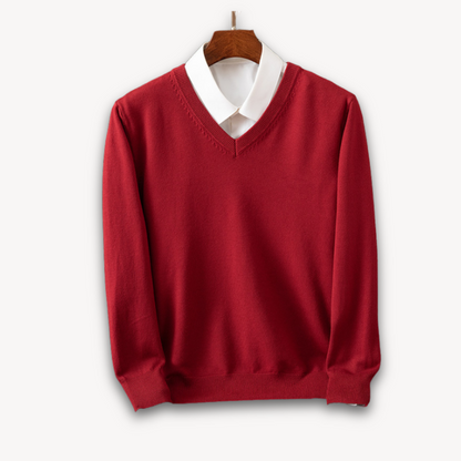 Luxury Men's Soft V-Neck Cashmere Sweater