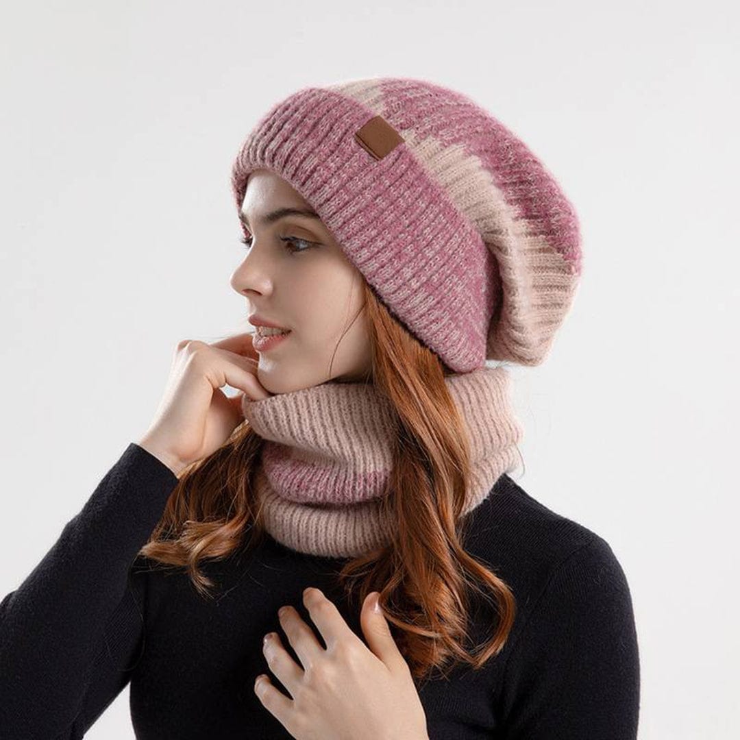 Warm Knit Beanie and Scarf Set
