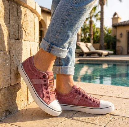 Comfy Laceless Canvas Sneakers For Daily Wear