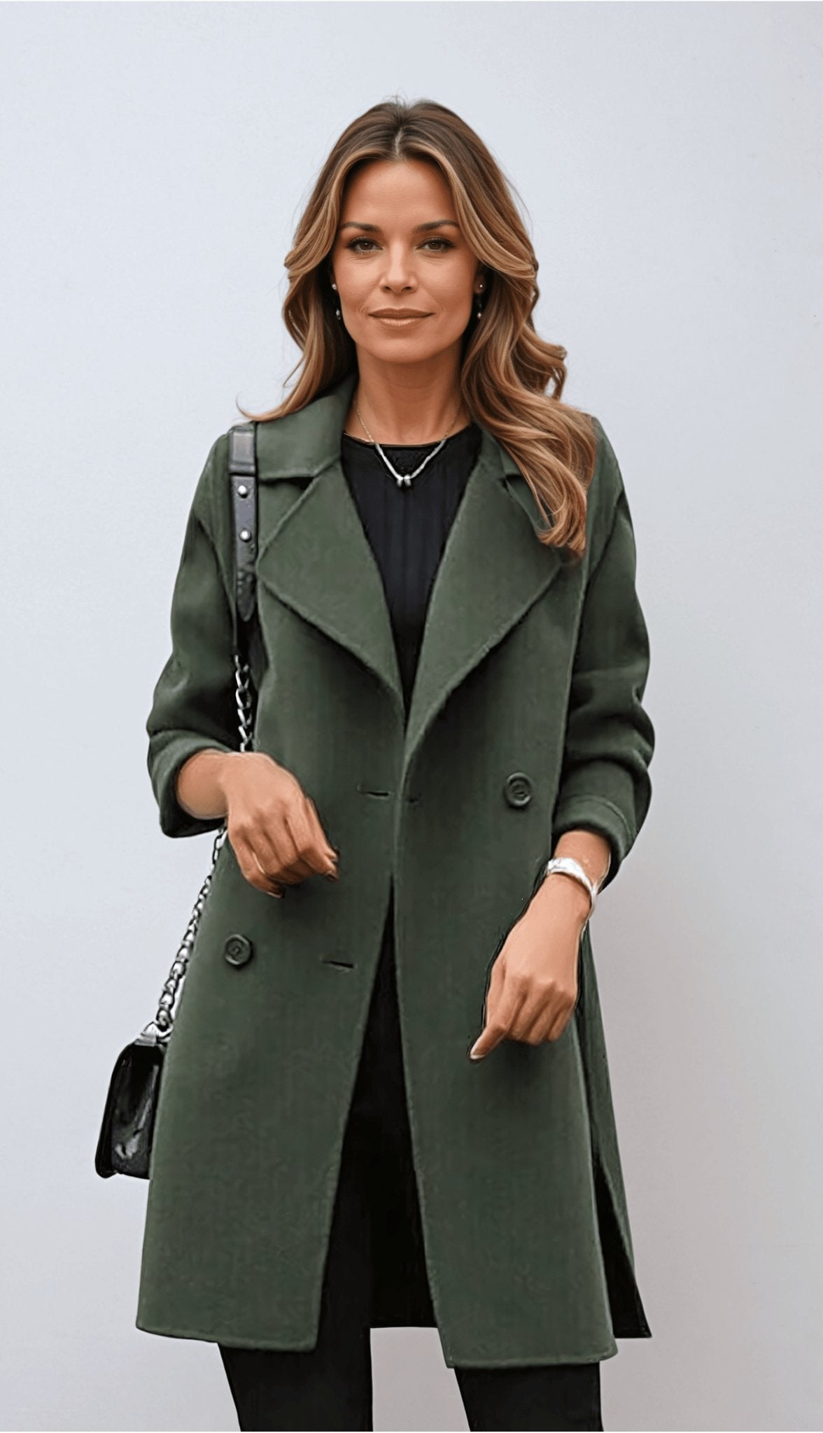 Classic Chic Double Breasted Wool Coat for Women