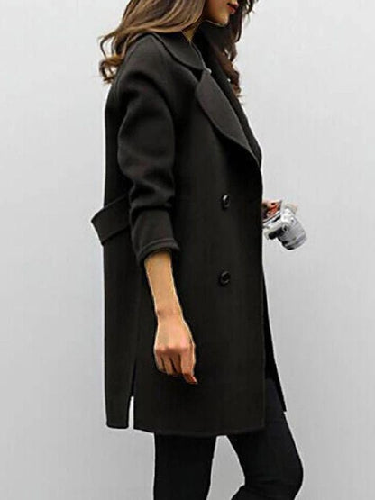 Classic Chic Double Breasted Wool Coat for Women