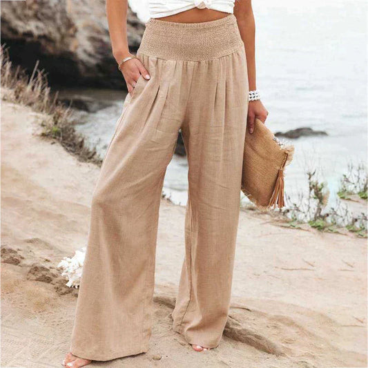 Relaxed Fit Women's Linen Pants - OutfitLondon