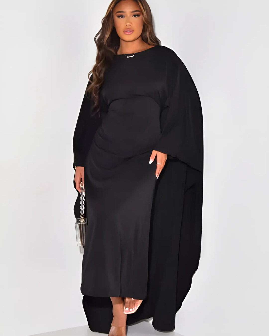 Women's Elegant Maxi Dress Draped Sleeves