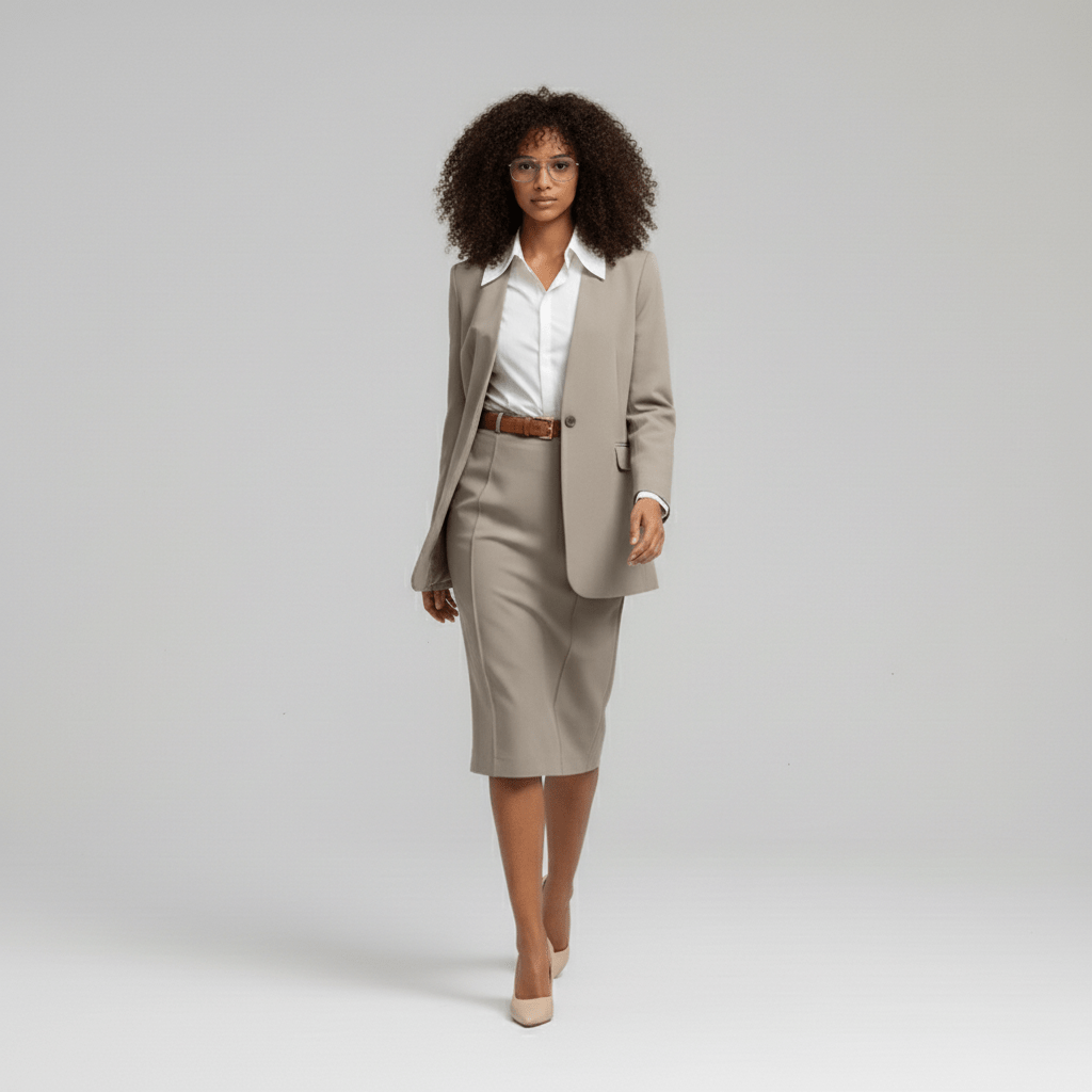 Classic 2 Piece Suit Jacket and Skirt Set - OutfitLondon