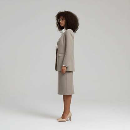 Classic 2 Piece Suit Jacket and Skirt Set