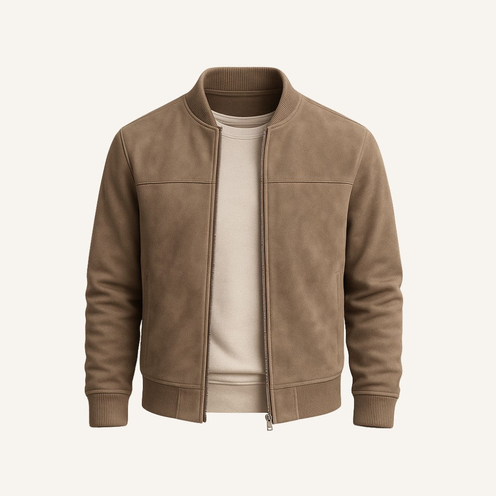 Men's Suede Leather Jacket Brown - OutfitLondon