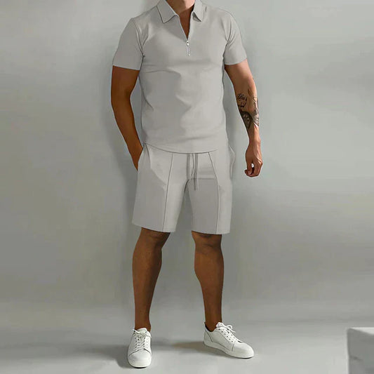 Casual Summer Polo Shirt and Shorts Set - OutfitLondon