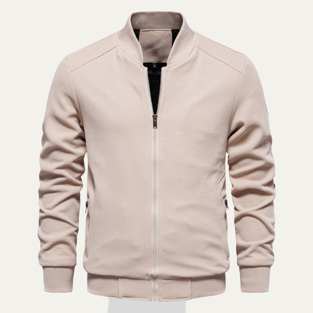 Slim Fit Soft Knit Men's Bomber Jacket - OutfitLondon
