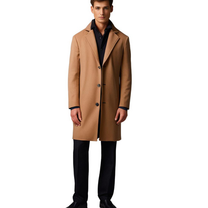 Classic Mens Wool Overcoat - OutfitLondon