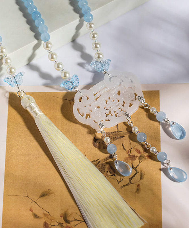Women's Resin Pendant Necklace Pearl Enamel Copper - OutfitLondon