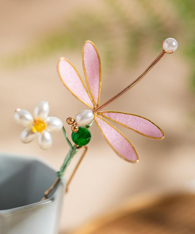 Women's Rose Hair Clip Pearl Enamel Alloy - OutfitLondon