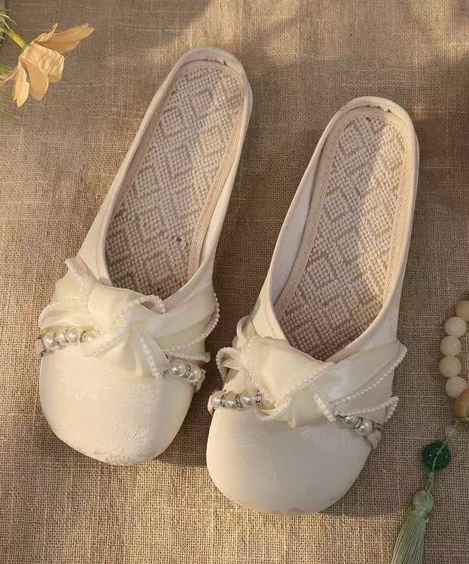 Women's Satin Slip-On Sandals Retro Thick Heel Cushioned Insole - OutfitLondon