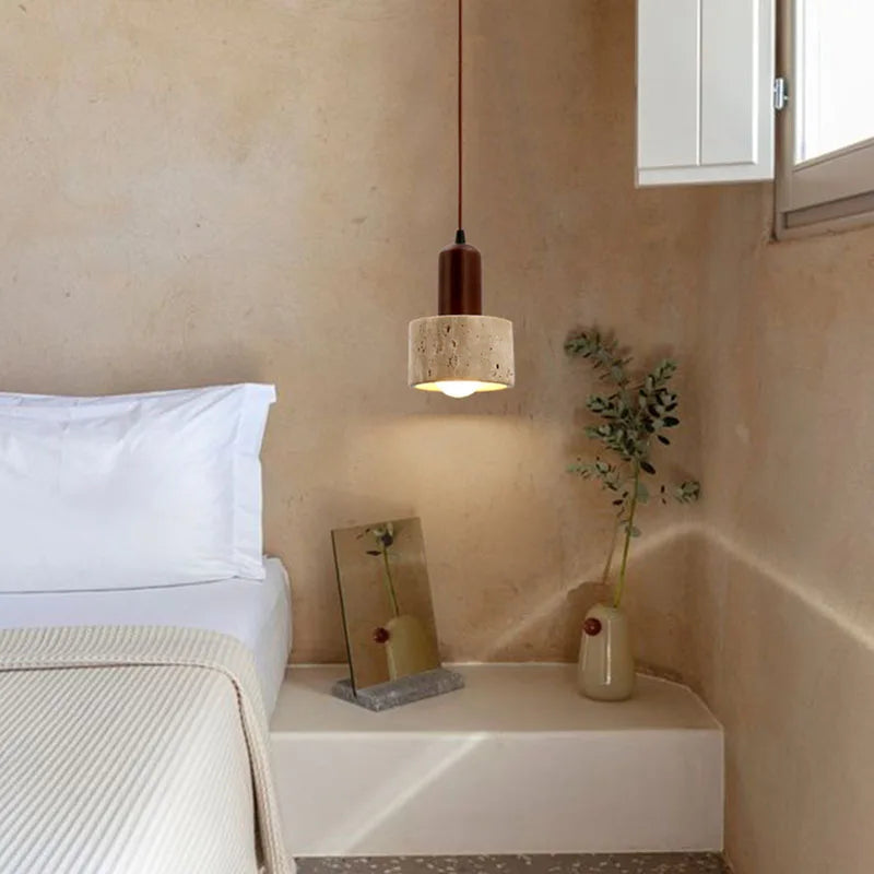 Natural Wood Hanging Light in Brown Finish - OutfitLondon