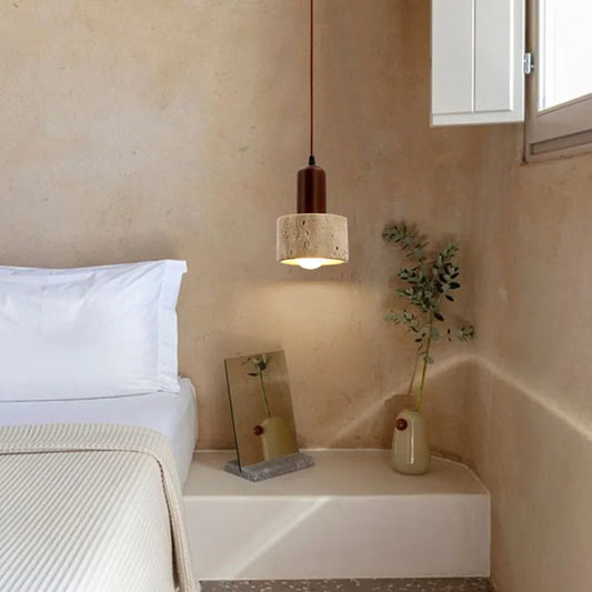 Natural Wood Hanging Light in Brown Finish - OutfitLondon
