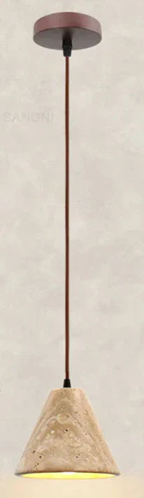 Natural Wood Hanging Light in Brown Finish